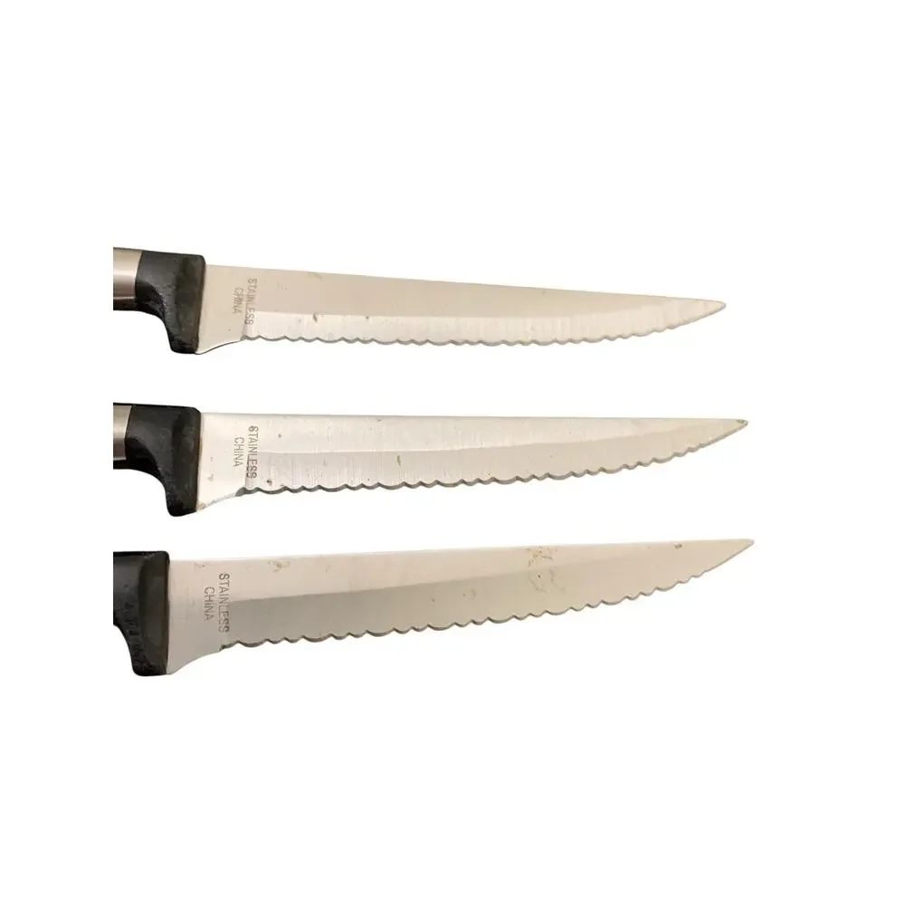 Lot Of 3 - GINSU Koden Series Stainless Steel Kitchen Steak Knives -